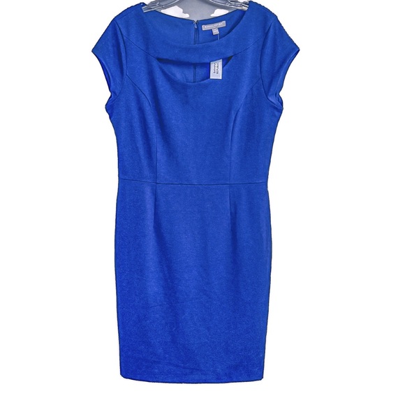 Banana Republic Dresses & Skirts - Banana Republic Size 12 Royal Blue Peek-a-Boo Neckline Midi Dress NWT Elegant